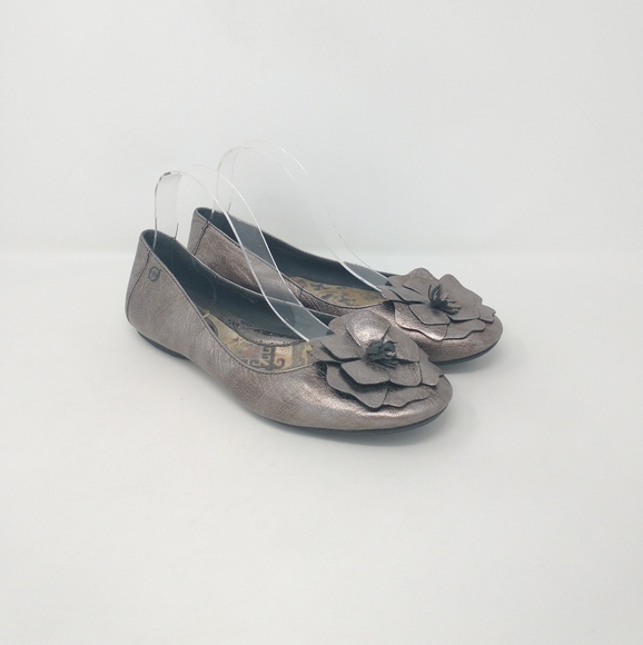 Born Shoes - Born Leather Floral Ballet Flats Women's Size 10